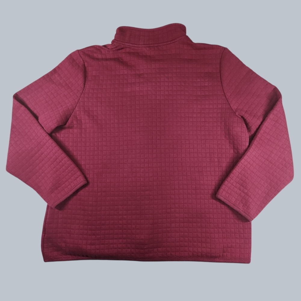 Karen Scott Sport Quilted Full Zip Jacket Burgundy Maroon Women's XL Mock Neck - Picture 3 of 6